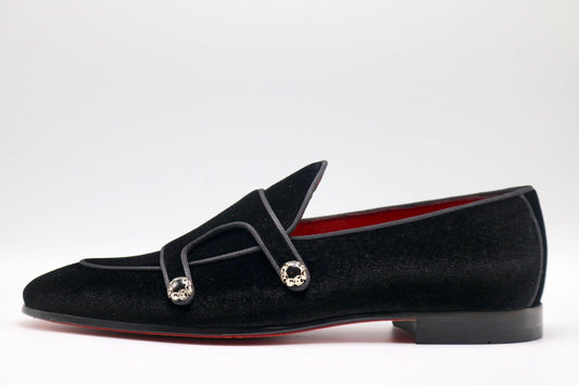 LUXURY BLACK VELVET PENNY LOAFERS